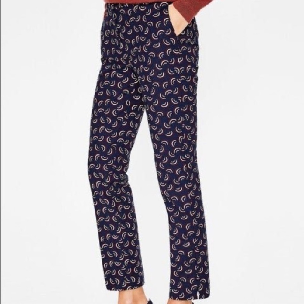 Boden Richmond Pants Navy Blue Rainbow Print 10R
